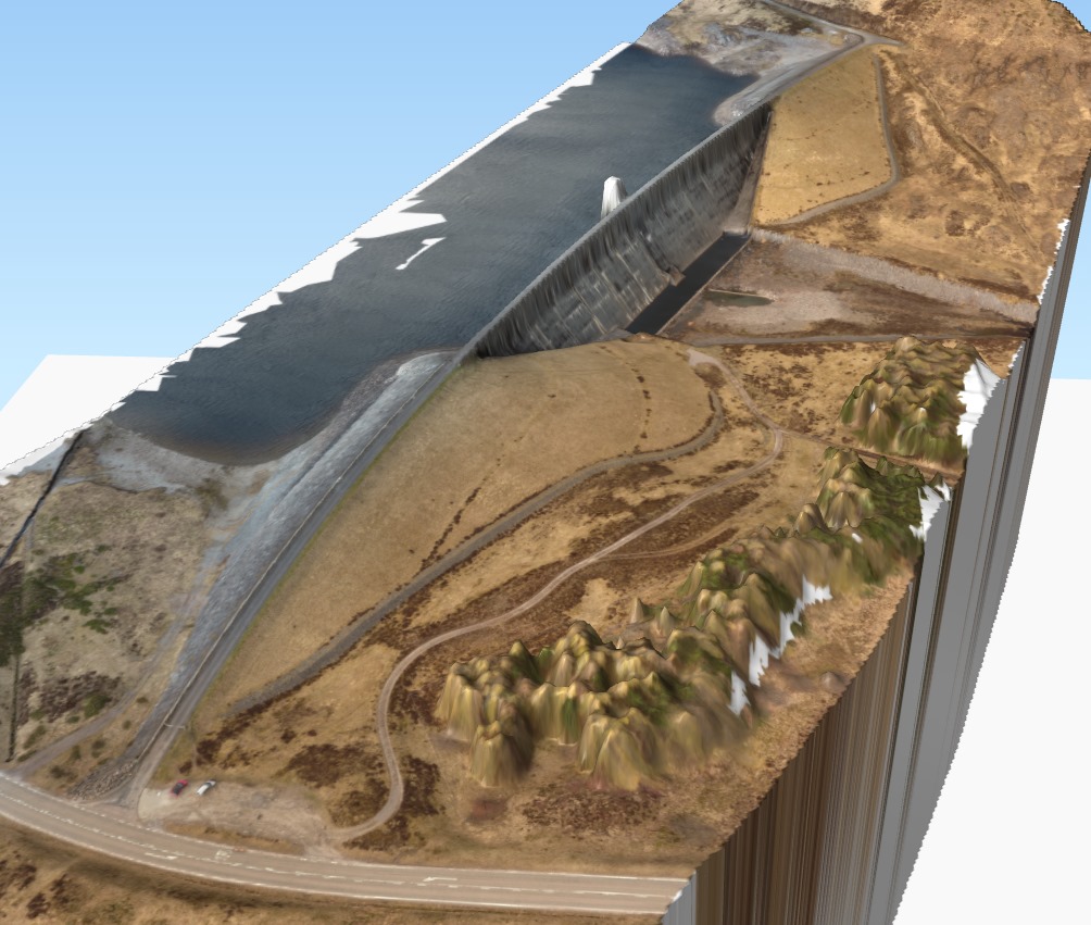 3d model of Glascarnoch Dam, Scotland